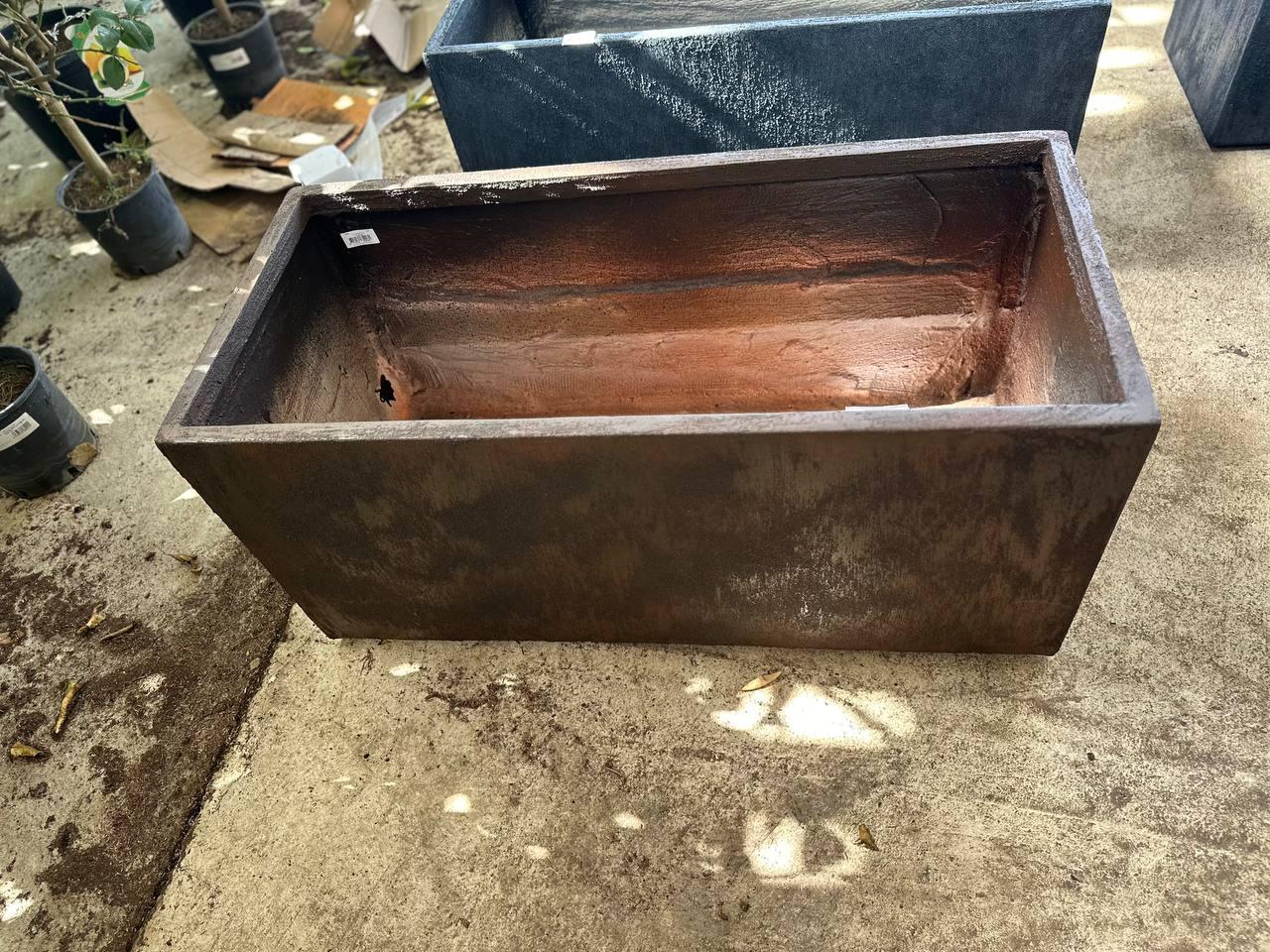 Large fiberglass rectangular planters - plant pots uk