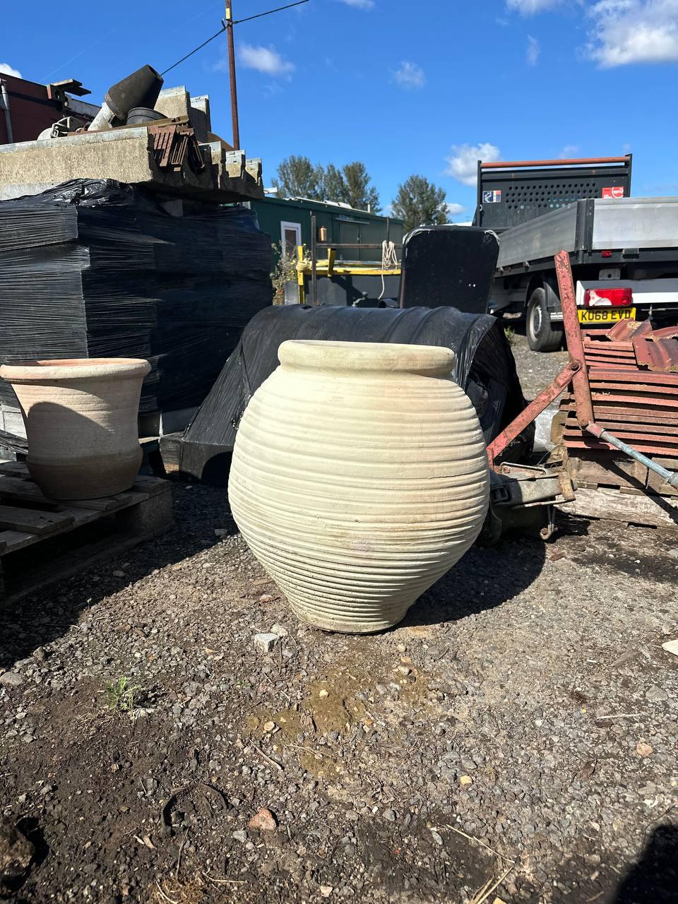 Large Grooved Terracotta Pot Planter - plant pots uk