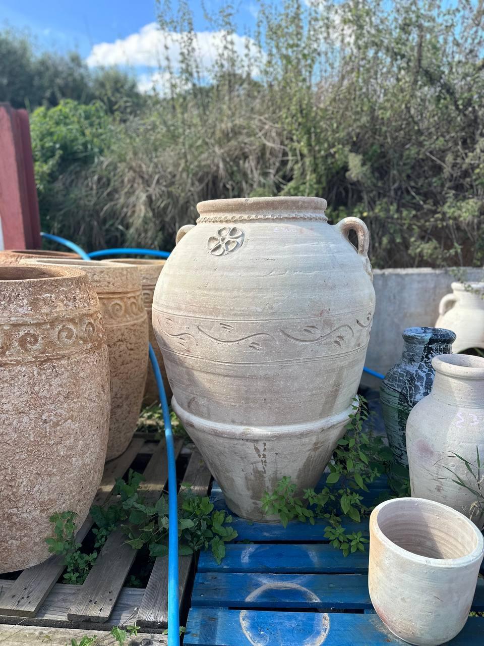 Large Terracotta Olive Jar – Rustic Mediterranean Garden Planter - plant pots uk