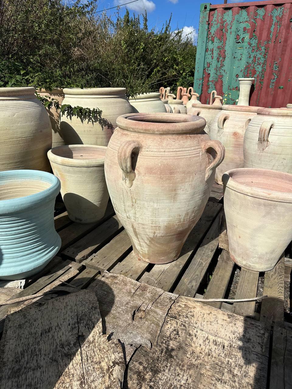 Large Rustic Terracotta Amphora with Handles - plant pots uk