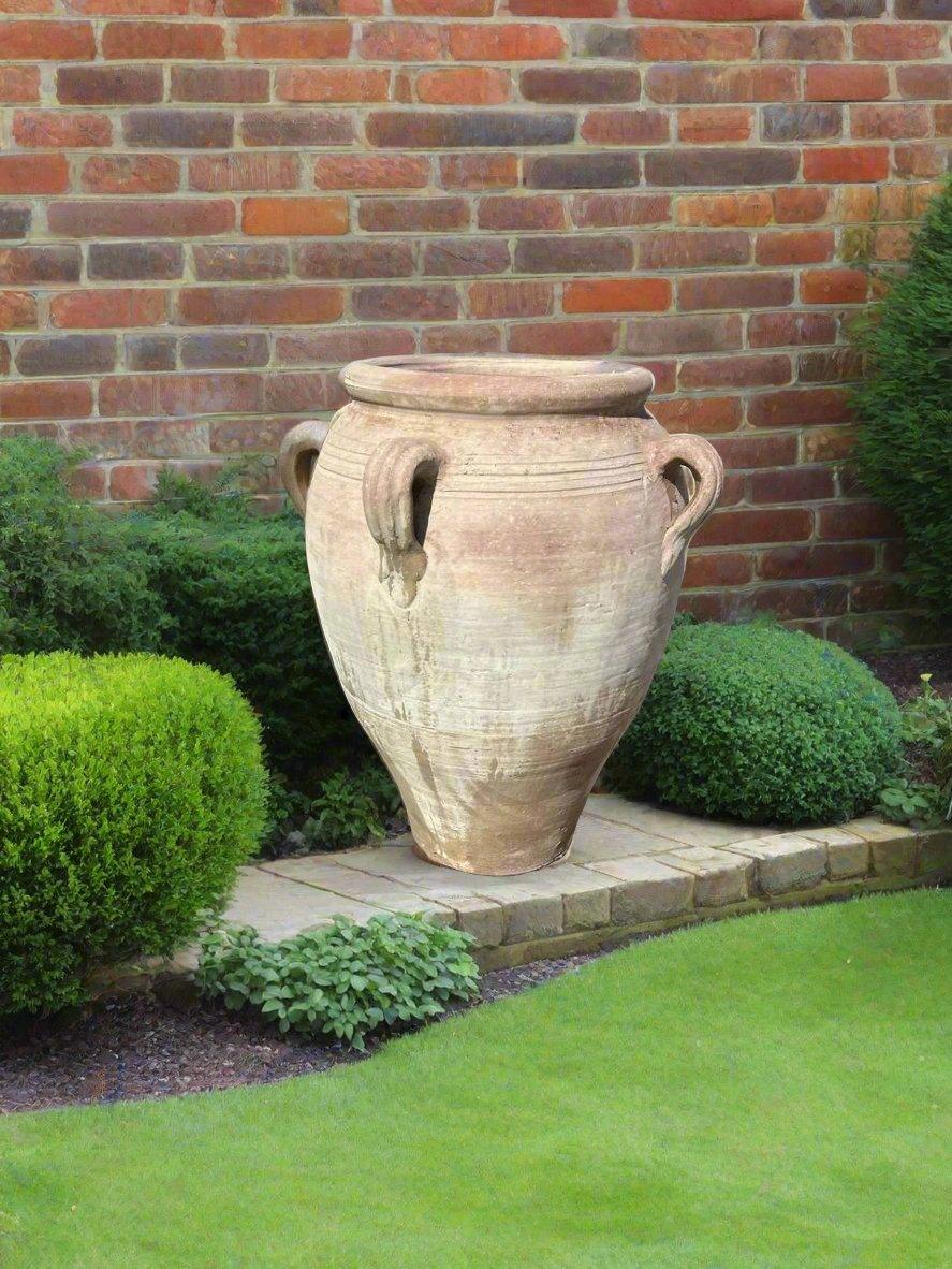 Large Rustic Terracotta Amphora with Handles - plant pots uk