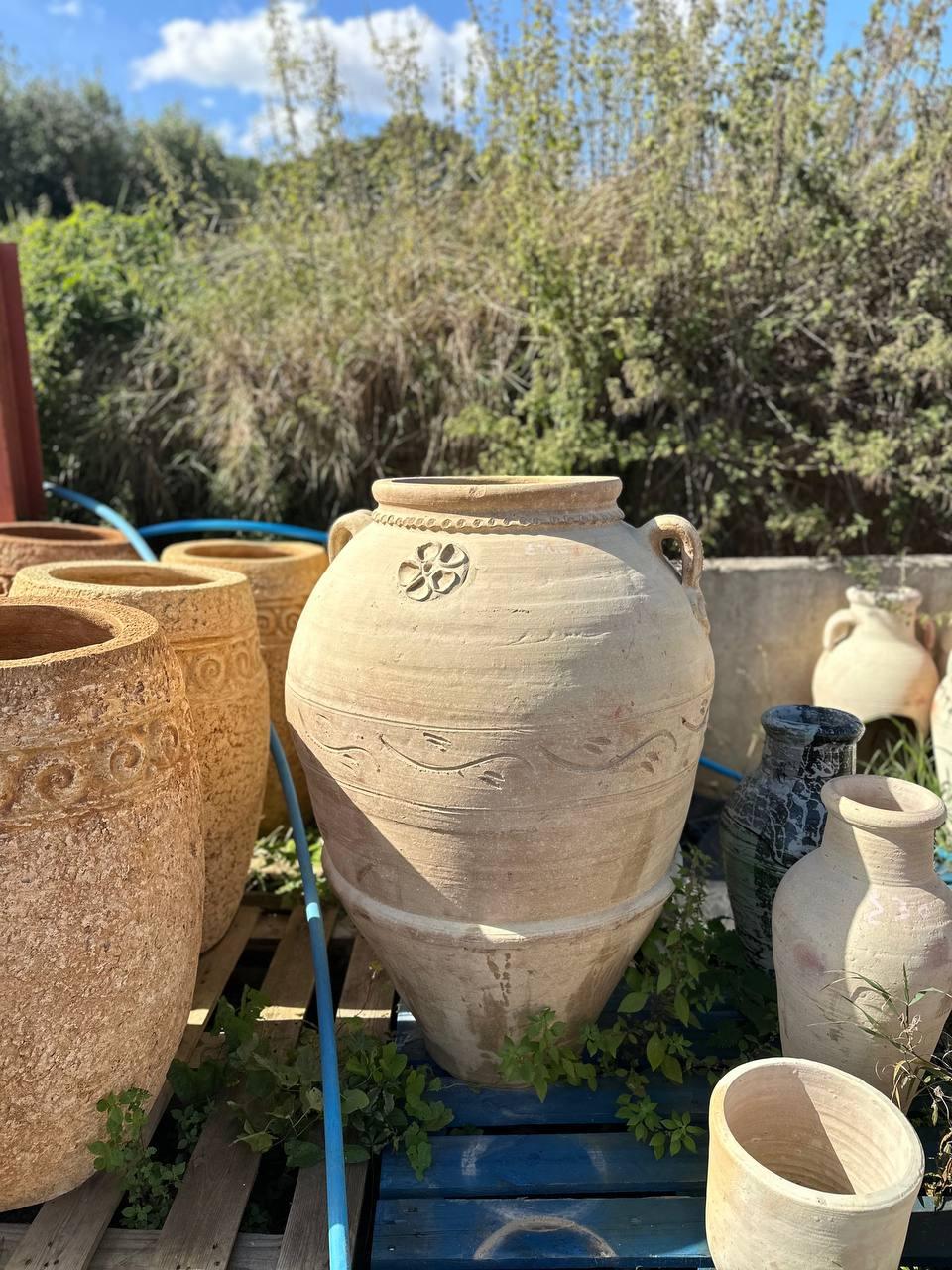 Large Terracotta Olive Jar – Rustic Mediterranean Garden Planter - plant pots uk