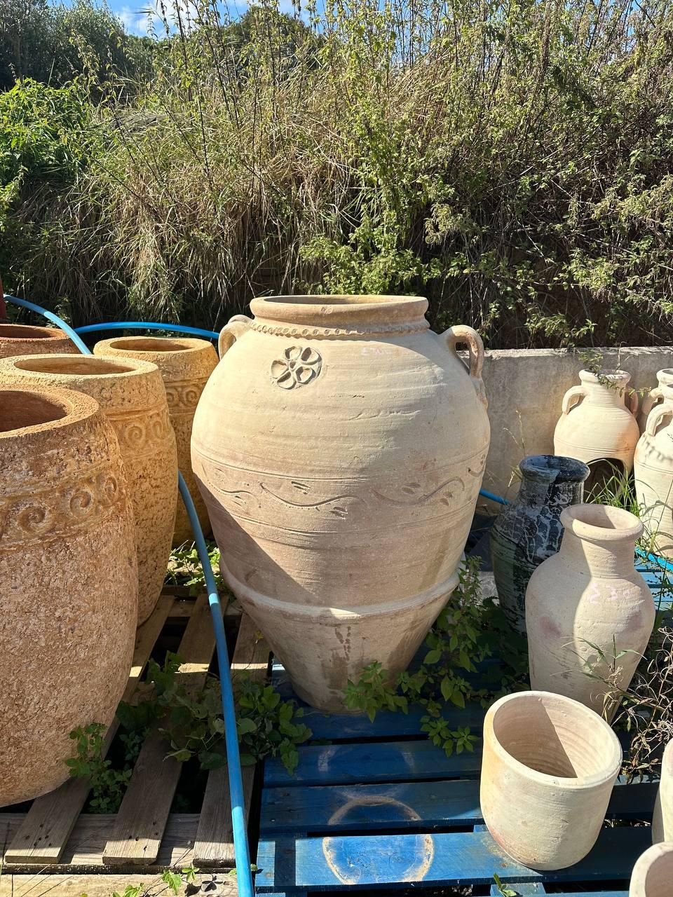 Large Terracotta Olive Jar – Rustic Mediterranean Garden Planter - plant pots uk