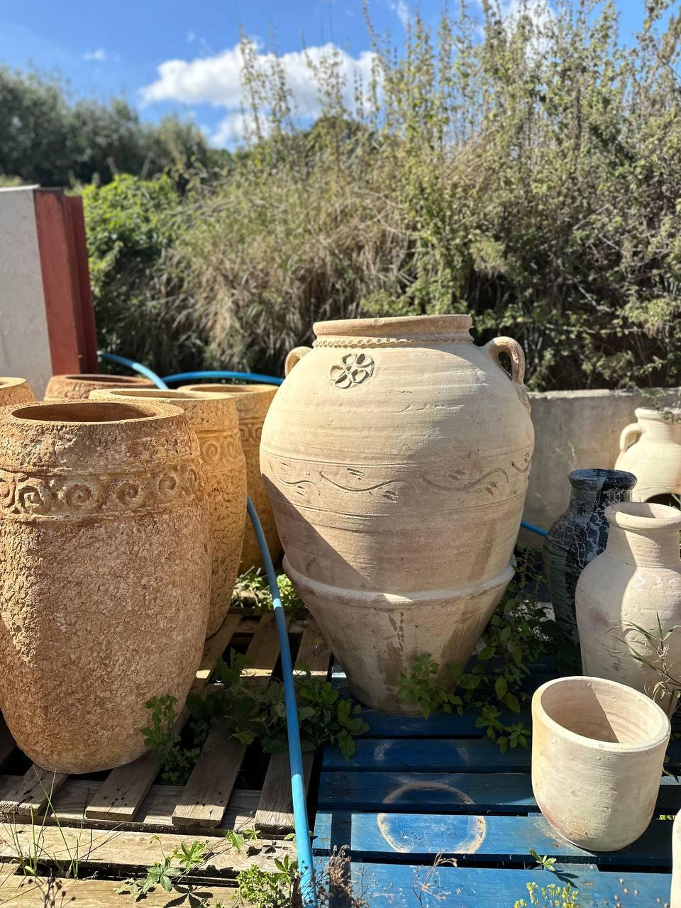 Large Terracotta Olive Jar – Rustic Mediterranean Garden Planter - plant pots uk