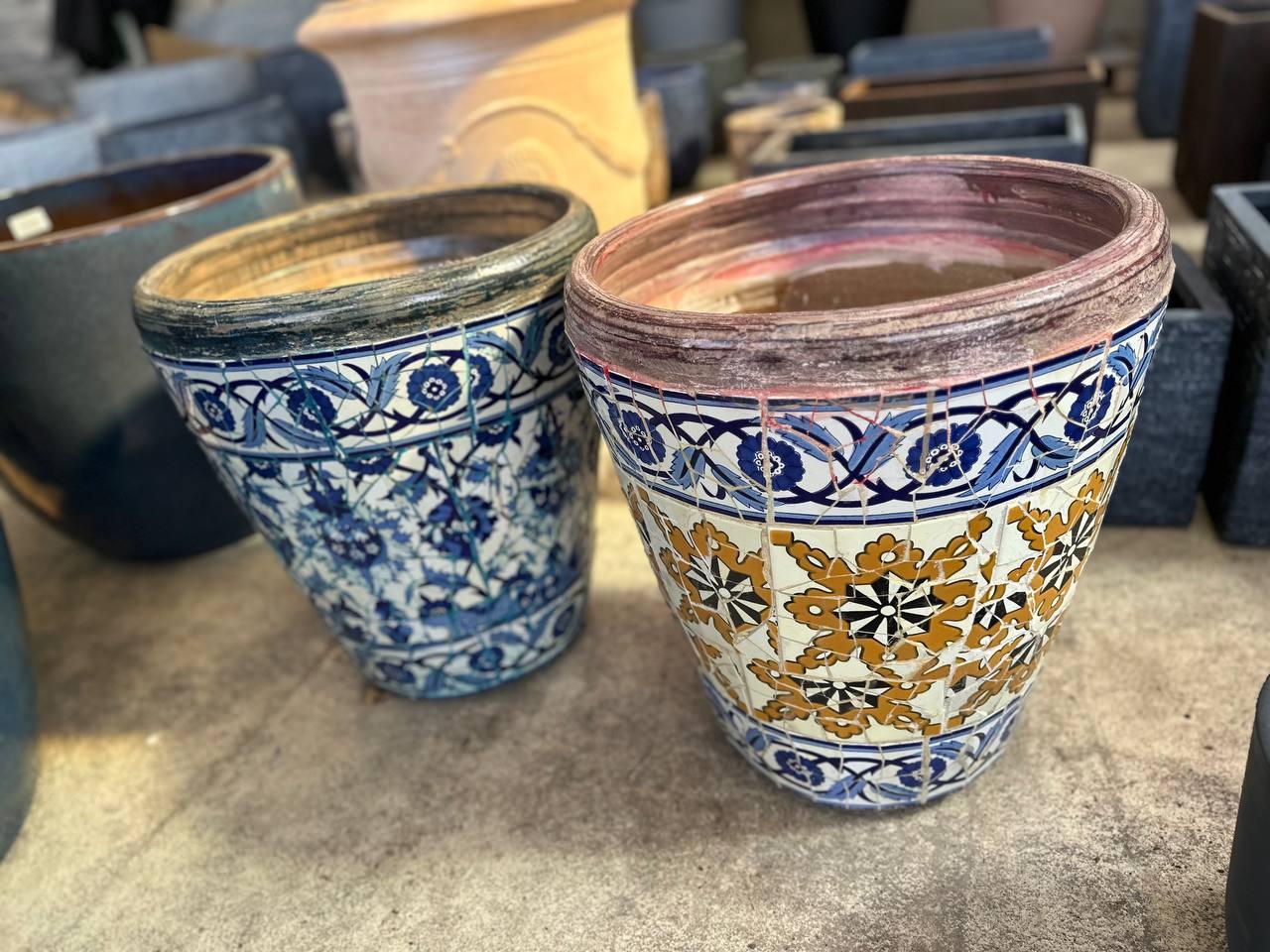 Large Mediterranean Mosaic Terracotta Planter - plant pots uk