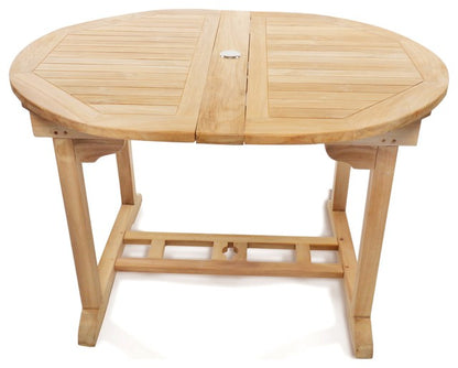 120 to 170 cm  Round to Oval Double Extending Teak Table