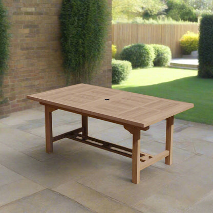 180-240cm Rectangle Double Extending Table with 4cm Top