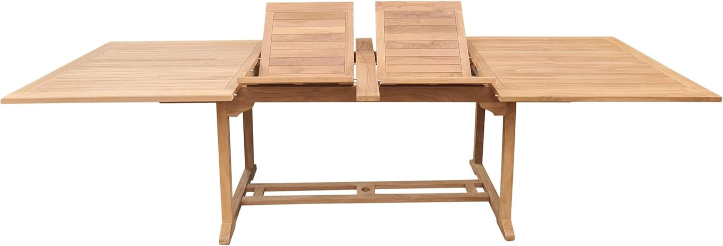 180-240cm Rectangle Double Extending Table with 4cm Top