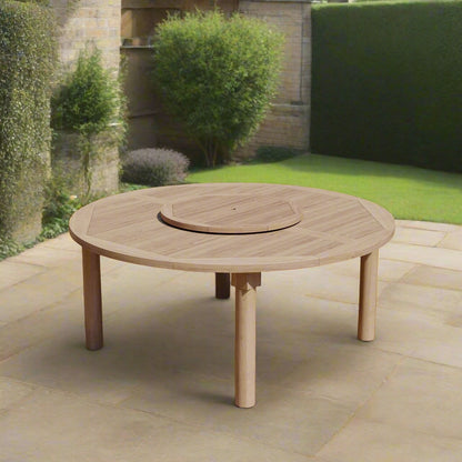 180cm Round Premium Teak Table with 4cm Table Top