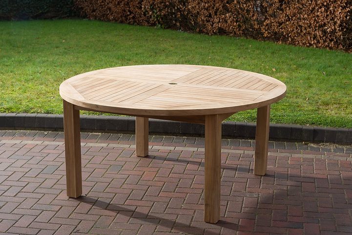 180cm Round Premium Teak Table with 4cm Table Top