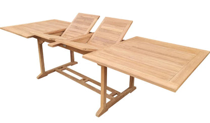 2-3m Rectangle Double Extending Table with 4cm Top