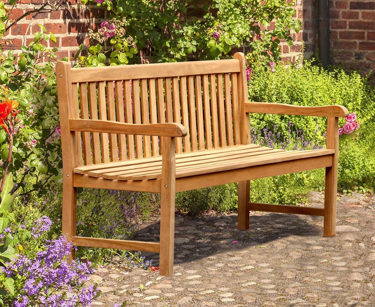 4-Seater Classic Garden Teak Bench 180 CM - plant pots uk