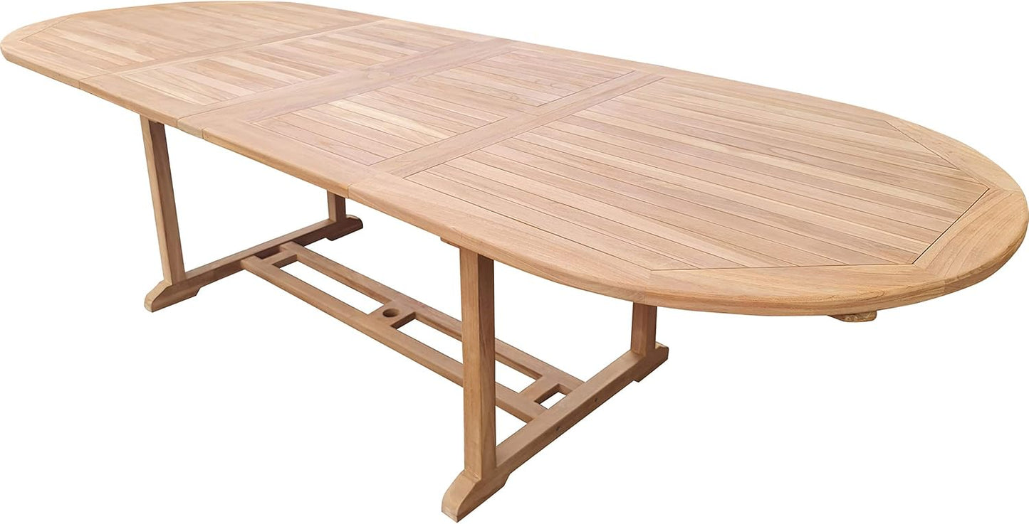 Oval 180-240cm Double Extending Table with 4cm Top