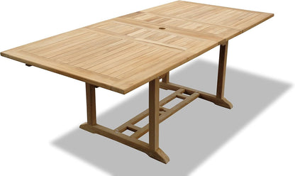 120cm-170cm Square to Rectangle Double Extending Teak Table