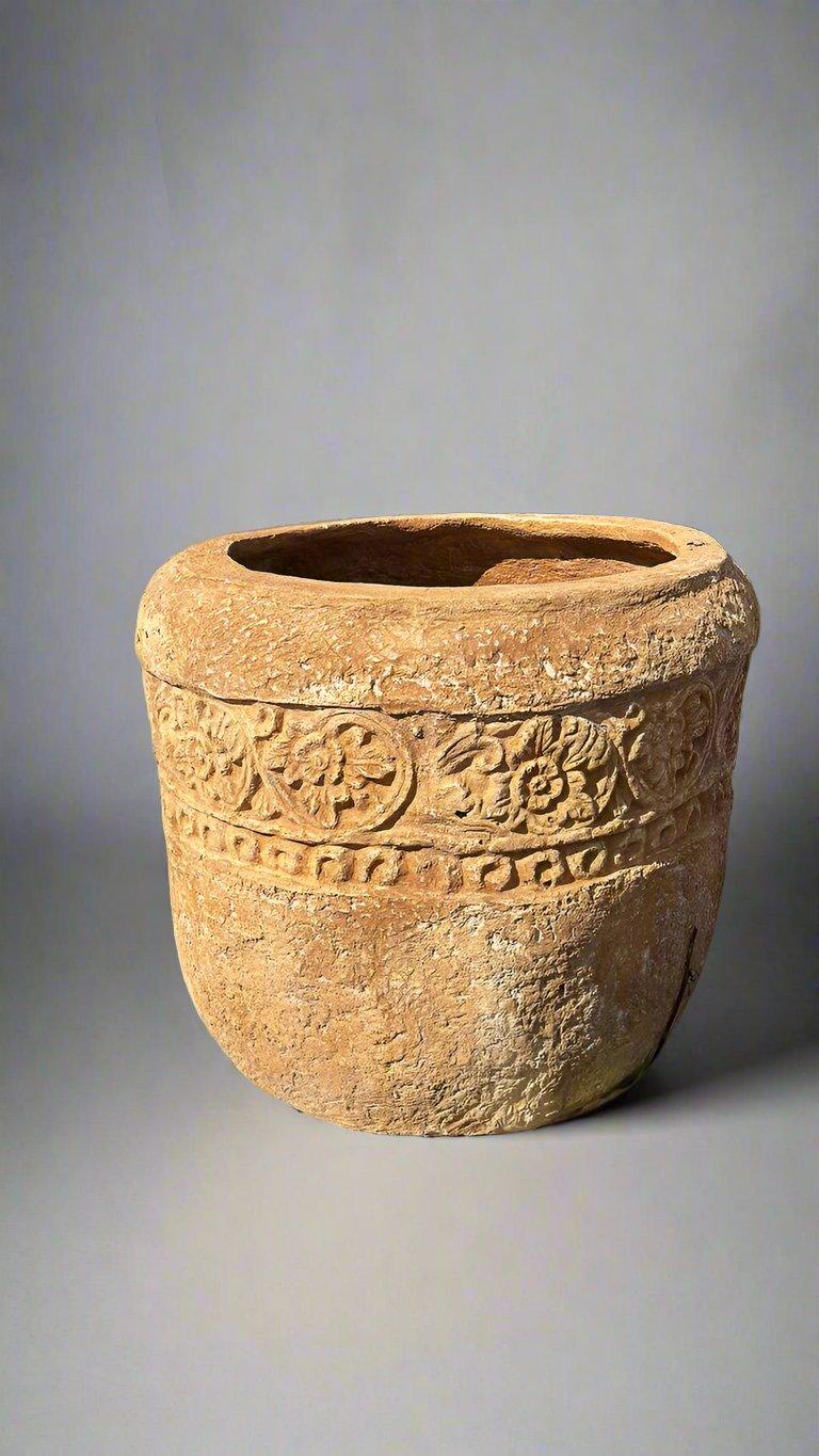 Large Aged Stone Garden Pot - plant pots uk