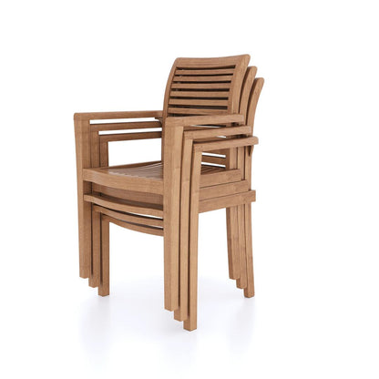 Grand Teak Estate 200-300cm Extending Oval Dining Set with 10 Oxford Chairs - plant pots uk