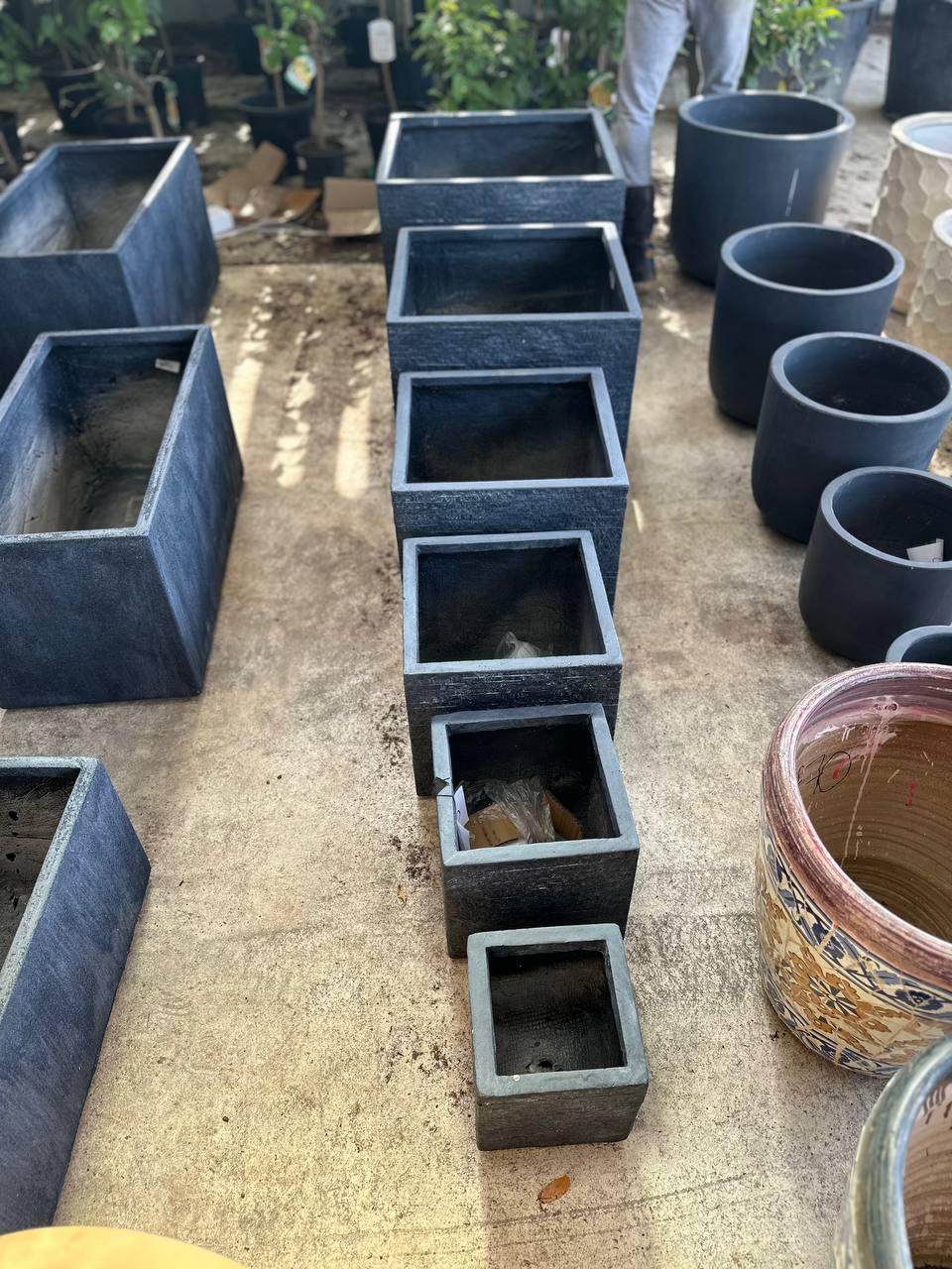 Large Fiberglass Square Pots Planters - plant pots uk