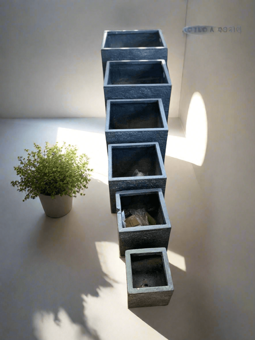 Large Fiberglass Square Pots Planters - plant pots uk