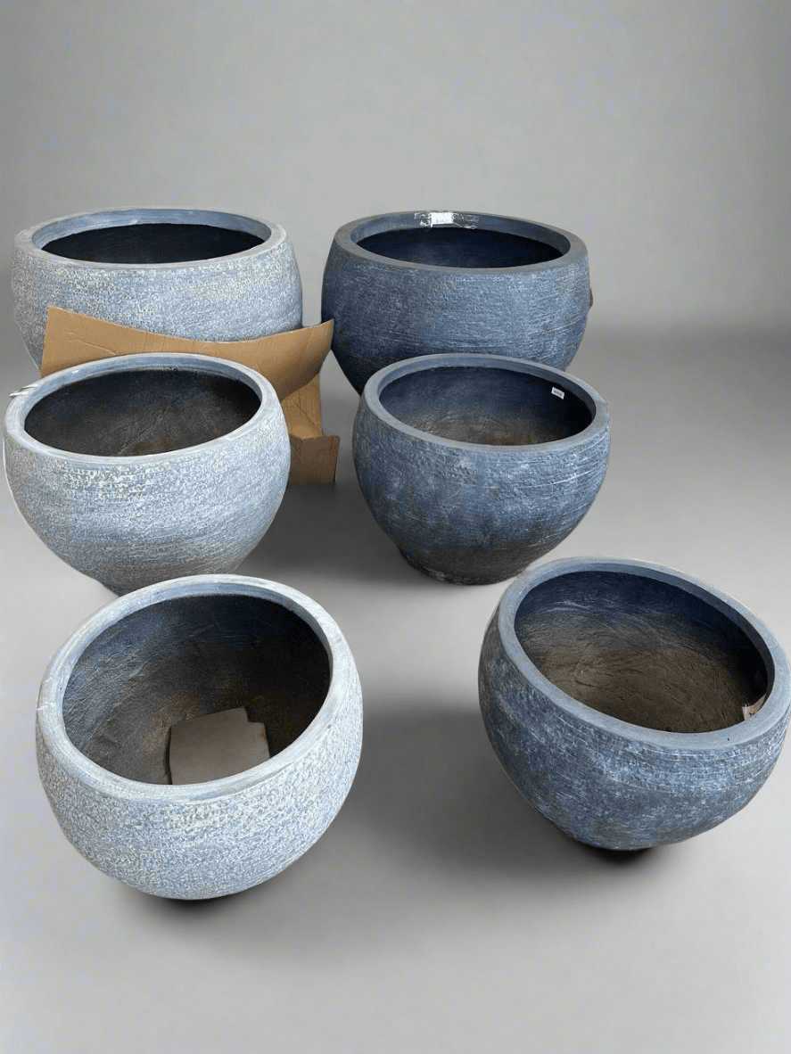 large round fiberglass pots planters - plant pots uk