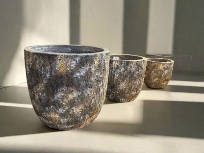 Large Lava Stone Effect Ceramic Pots - plant pots uk