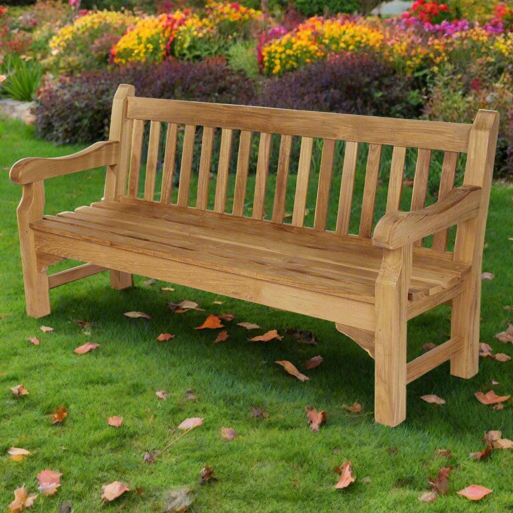 Luxrious Teak Balmoral Park Bench 1.5 m - plant pots uk