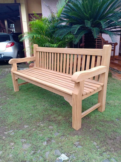 Luxrious Teak Balmoral Park Bench 1.5 m - plant pots uk