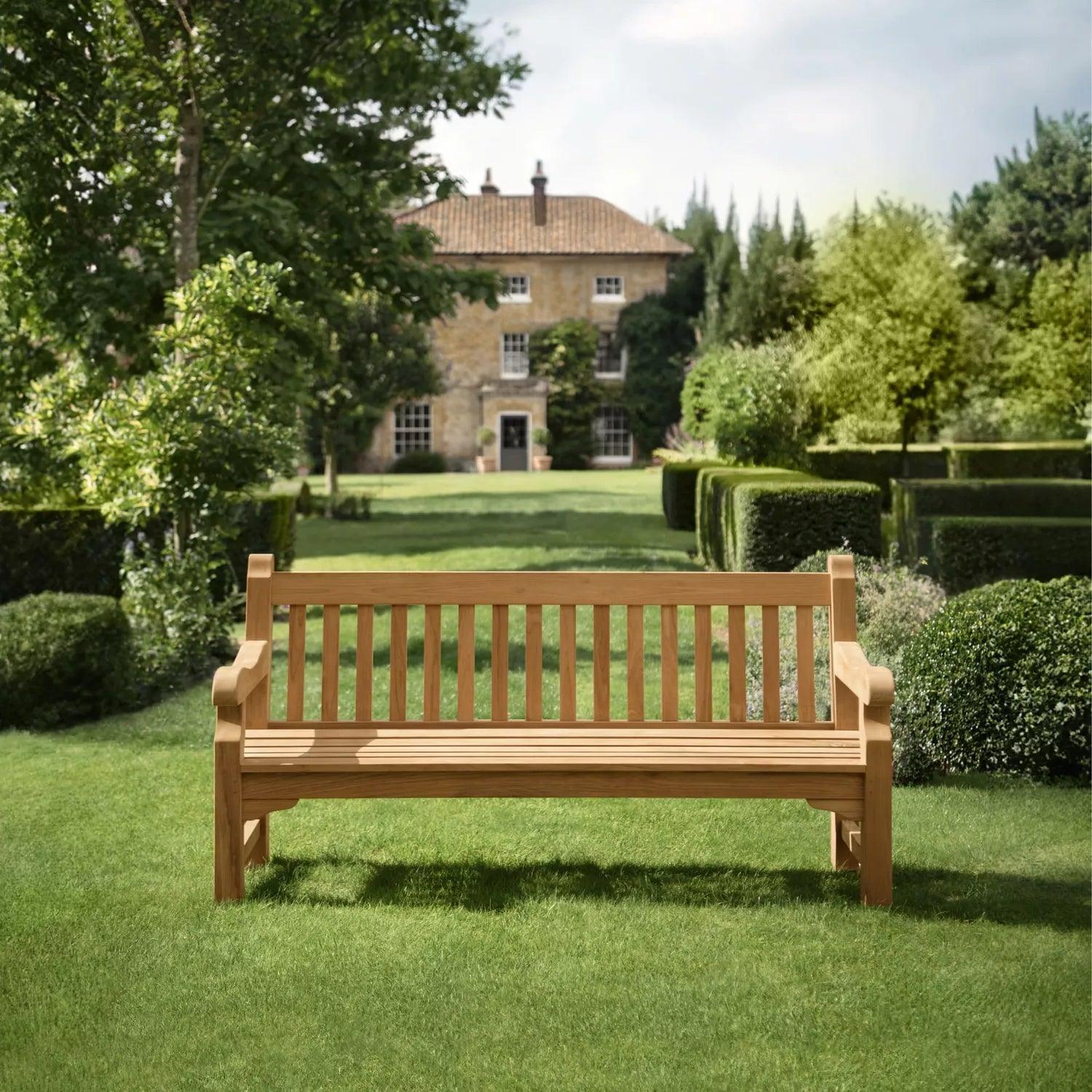 Luxrious Teak Balmoral Park Bench 1.5 m - plant pots uk