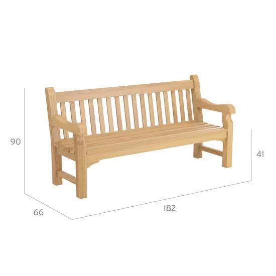 Luxrious Teak Balmoral Park Bench 1.5 m - plant pots uk