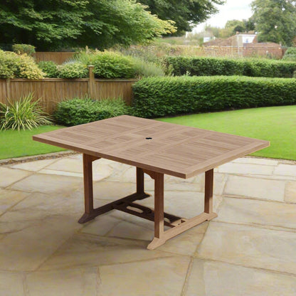 120cm-170cm Square to Rectangle Double Extending Teak Table