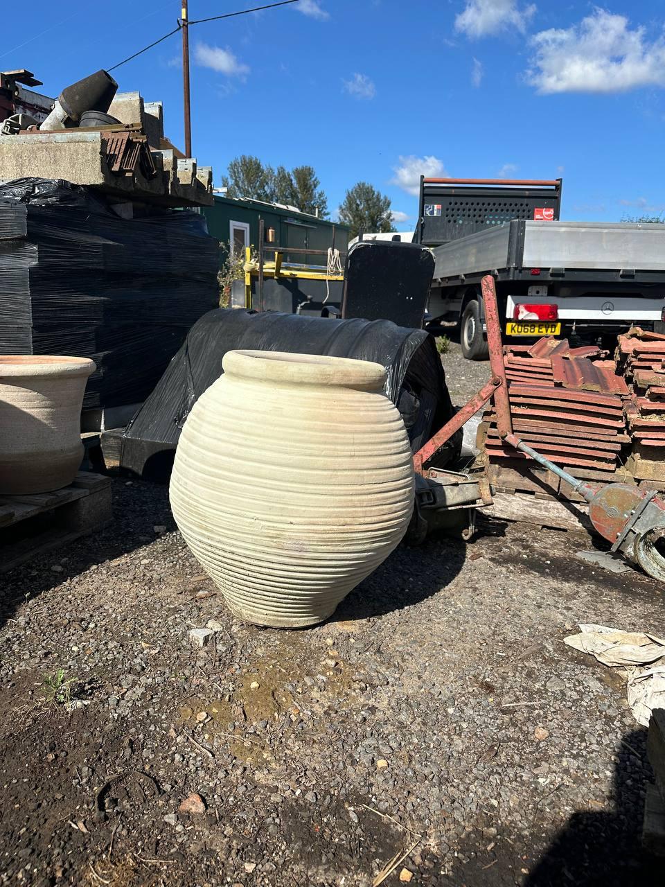 Large Grooved Terracotta Pot Planter - plant pots uk